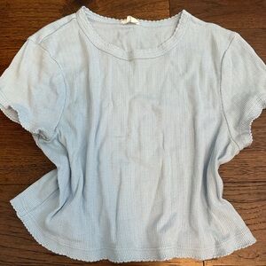 Blue cotton on cropped t-shirt